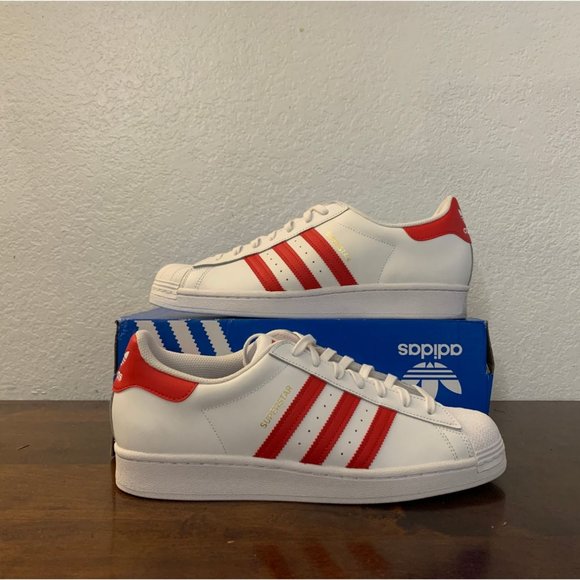 adidas Other - Adidas Superstar 'White Vivid Red' H68094 Men's Size 11